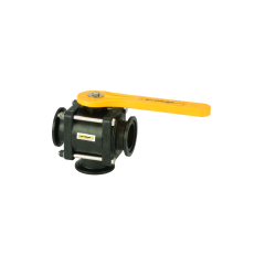 VALVULA ESFERA MANUAL 3 VIAS FLANGES 2