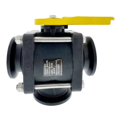 VALVULA ESFERA MANUAL 3 VIAS FLANGE 2