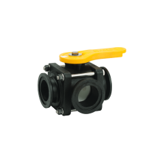 VALVULA ESFERA MANUAL 3 VIAS FLANGES 2