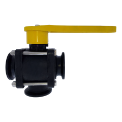 VALVULA  ESFERA MANUAL 3 VIAS FLANGE 2
