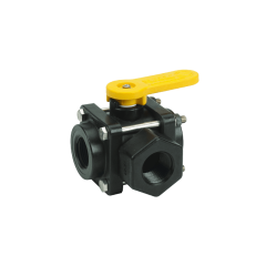 VALVULA ESFERA MANUAL 3 VIAS NPT FEMEA 1
