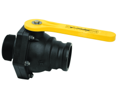 VALVULA ESFERA MANUAL STUBBY EM PP CONECTOR MACHO 3   X NPT MACHO 3   FULL PORT