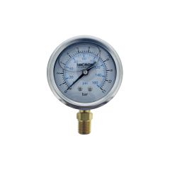 MANOMETRO 10 BAR 160 PSI NPT MACHO 1/4