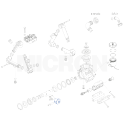 CABECA DO PISTAO EM ALUMINIO D60 PARA BOMBAS ZETA E KAPPA